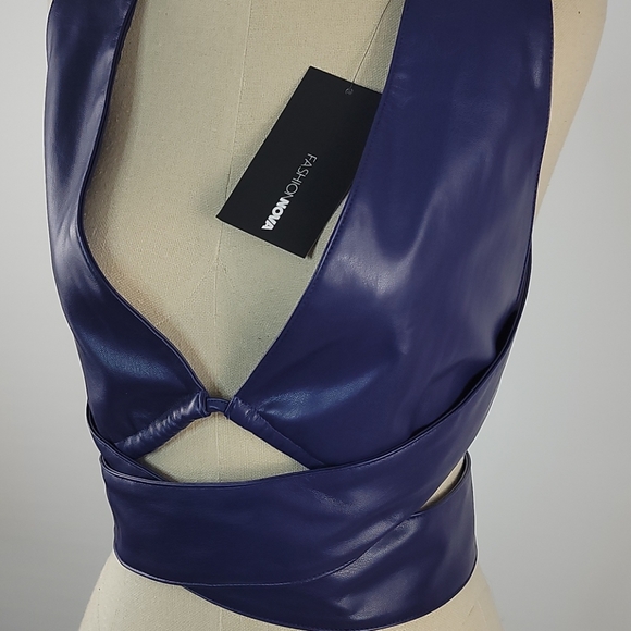 NWT Fashion nova Danna PU top - Picture 2 of 7